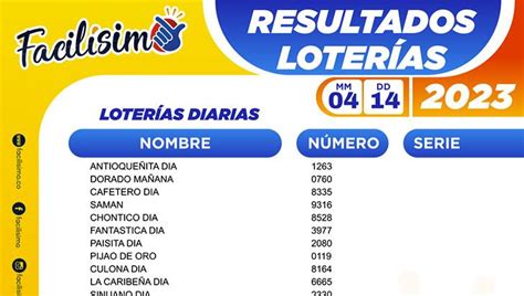Resultados de las loterías y chances del viernes 5 de abril de .